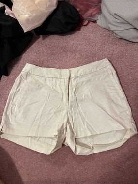 H&M Women's Cream High Waist Casual Shorts